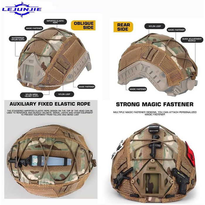 Тактичний шолом для пейнтболу PJ, швидкий військовий шолом з кріпленням для ПНВ та бічною напрямною рейкою CP