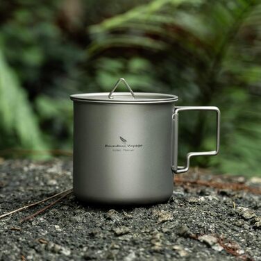 Титанова одношарова чашка для чаю та кави Boundless Voyage, портативний посуд для напоїв на відкритому повітрі, 220 мл, 350 мл, 500 мл (Ti3059D-500ml)