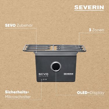 Комплект оновлення SEVERIN SEVO SMART CONTROL для електрогриля SEVO, смарт-модуль із керуванням через додаток та OLED-дисплеєм, функція Slow Cooking для балкона, чорний, ZB 8194