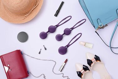 Вагінальні кульки Love Balls - Силіконові та металеві тренування м&39язів тазового дна для зміцнення вагінальних м&39язів - 3 м&39ячі Ben Wa Balls для вправ тазового дна для жінок (фіолетові)