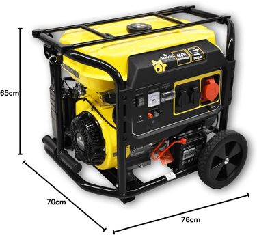 Генератор BAMATO BGE-5400 Інверторний генератор Технологія AVR 4-тактний бензиновий двигун 420 куб.см 12,2 к.с. 5400 Вт Роз&39єми 1 x 400 В, 2 x 230 В та 1 x 12 В постійного струму