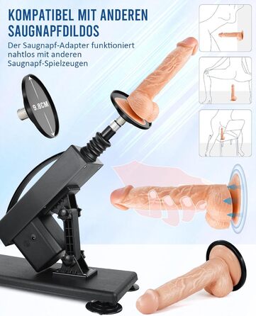 Секс-машина iKenmu для жінок, автоматична з фалоімітатором, регульована інтенсивність, присоска