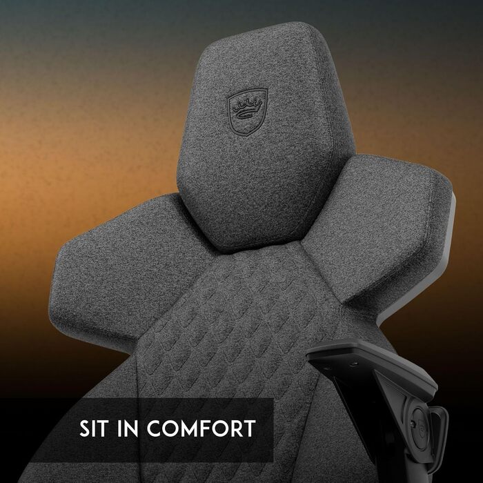 Ігрове крісло noblechairs Dawn TX сірого кольору ергономічне робоче крісло зі складними підлокітниками, синхронним механізмом, оббивкою з повітропроникної тканини, поперековою опорою, універсальними колесами, гранітним покриттям