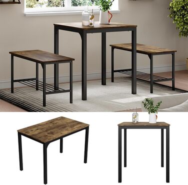 Обідній стіл Vicco Fyrk, чорний/рустикальний дуб, 70 x 70 см. Стіл чорного/рустикального дуба 70 см