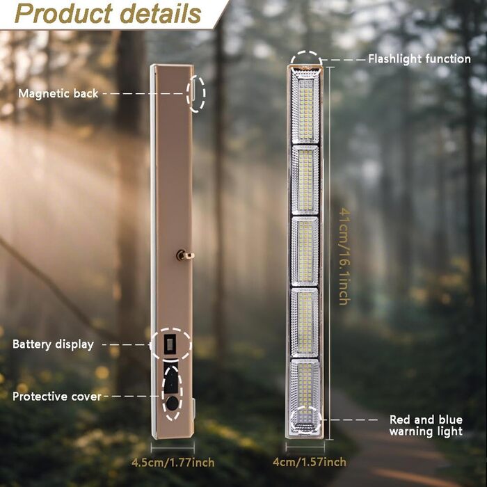 Елегантний кемпінговий ліхтар з акумулятором 6000 мАг, кемпінговий ліхтар з магнітом, робочий ліхтар з 4 режимами, ліхтар для майстерні на 192 світлодіоди, кемпінговий ліхтар з USB-зарядкою для риболовлі, кемпінгу, використання в приміщенні та на відкрито