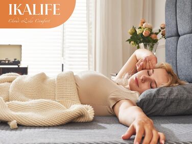 Зонний матрац з холодної піни, 90 x 200 см, матрац з гелевої піни з ефектом пам&39яті, середньої жорсткості (H3), суперм&39який, висота 20 см, сертифікований Oeko-TEX 100, дихаючий матрац, що згортається, чорний, 90 x 200 см, 7-