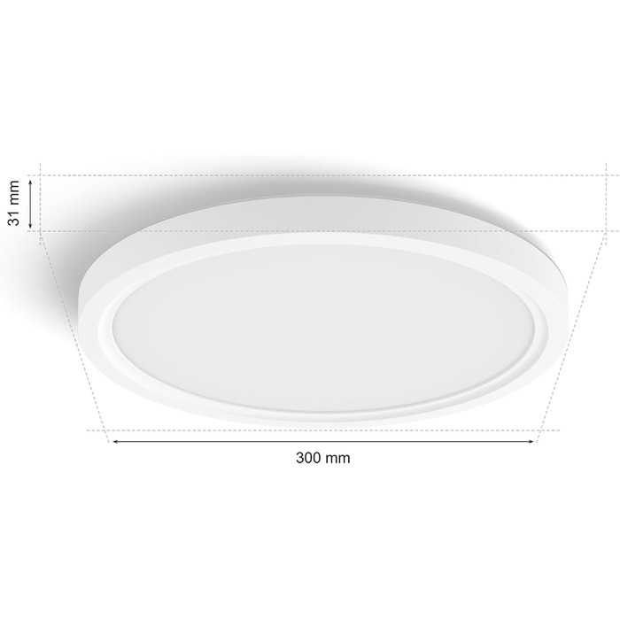 Стеля світлодіодний світильник Philips Hue Devote Slim, S, круглий 291 мм, білий