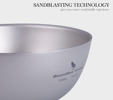 Титанова чаша для рисового супу, посуд 250 мл, легкий двостінний круглий посуд для подорожей, походів, дому Ti1093T 250 мл - Ti1093t
