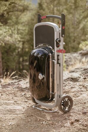 Газовий гриль Weber Traveler/Складана конструкція з колесами, автоматичним блокуванням кришки та термометром кришки, 1 конфорка, ширина 111 см, площа гриля 63 x 34 см, чорний (9010079)