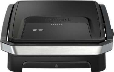 Контактний та панельний гриль 2-в-1 Tefal Inicio Classic, 2000 Вт, компактний дизайн, корпус із нержавіючої сталі, піддон для збору жиру, антипригарне покриття, чорний, GC2718