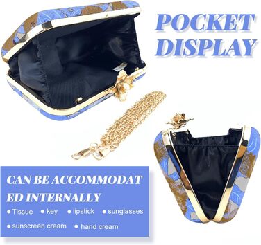 Клатч вишитий з перлами, вечірня сумочка у вінтажному стилі для урочистих подій, весілля, світло-блакитний