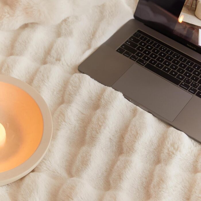 Плюшева ковдра Lanqinglv, 220x240 см, біла, ковдра зі штучного хутра кролика, товста фланелева ковдра, тепла ковдра для ліжка, дивана, спальні, офісу, Gz-білий 220 x 240 см