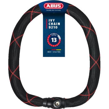 Ланцюговий замок ABUS Ivy Chain 9210 Велосипедний замок із загартованої сталі Ланцюг товщиною 10 мм Рівень безпеки ABUS 13 Чорний 140 см Ivy 9210 Одинарний