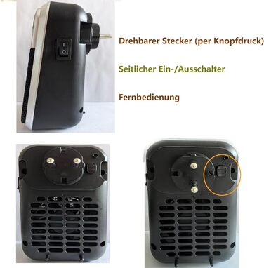 Підключається до мережі з вентилятором та дистанційним керуванням, міні-керамічний вентилятор для ванної кімнати, енергозберігаючий, тихий обігрів, променевий обігрівач потужністю 800 Вт з 12-годинним таймером, термостатом та захистом від перегріву для сп