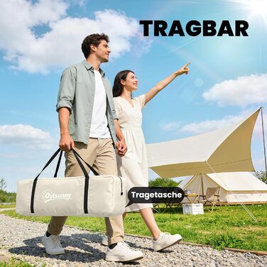 Намет Outsunny для автомобіля 2-в-1 для 2-4 осіб, 320 x 280 x 205 см, водонепроникний тунельний намет з 4 дверима, вікнами, тамбуром, підлогою та сумкою для транспортування. Сімейний намет для кемпінгу, подорожей та позашляховиків.