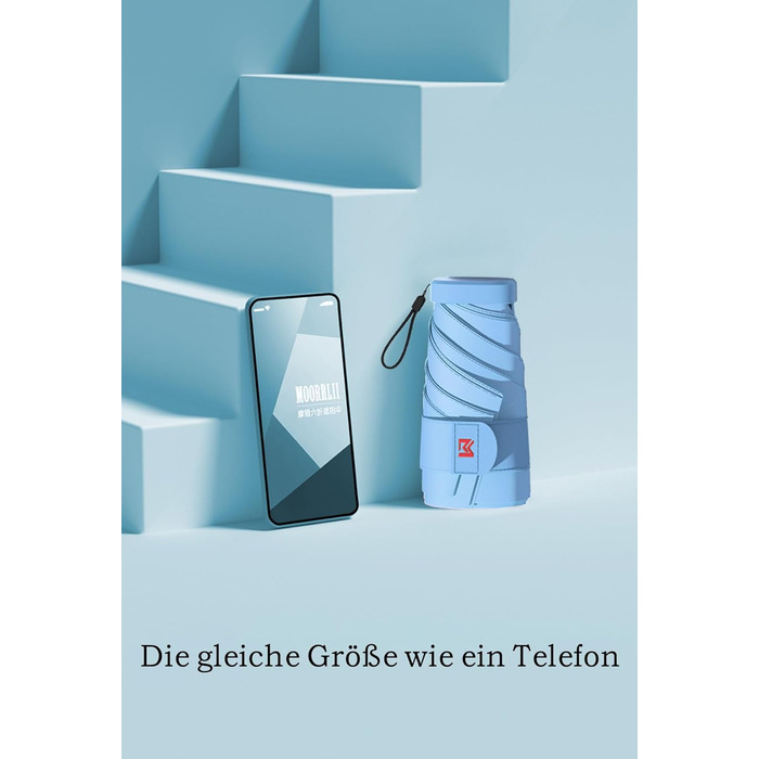 Міні-парасолька Moorrlii Travel для портмоне з чохлом, маленька, компактна, захист від ультрафіолету, сонячного світла, маленька с