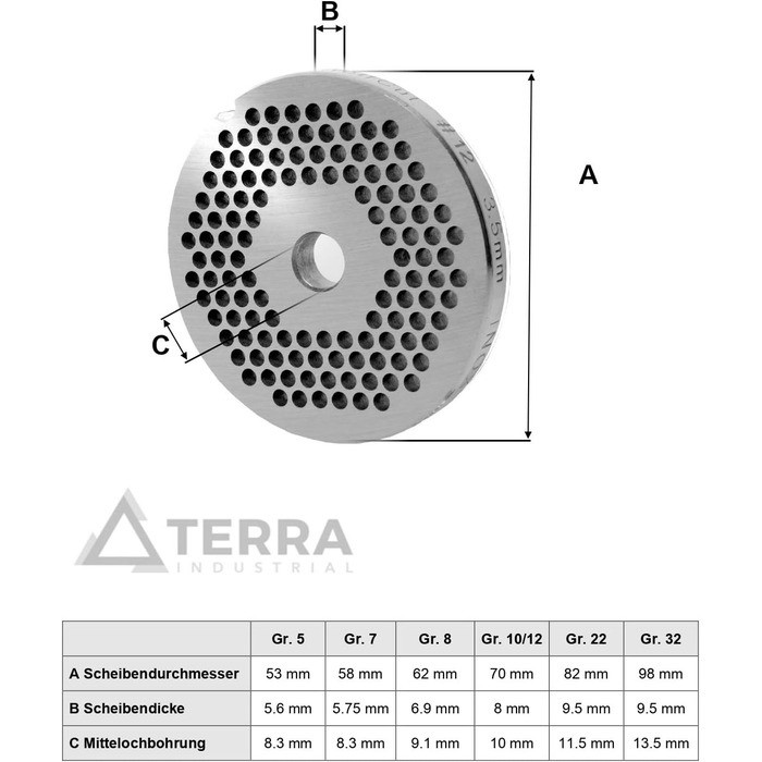Перфорований диск розміром 10/12 з отвором 3,0 мм