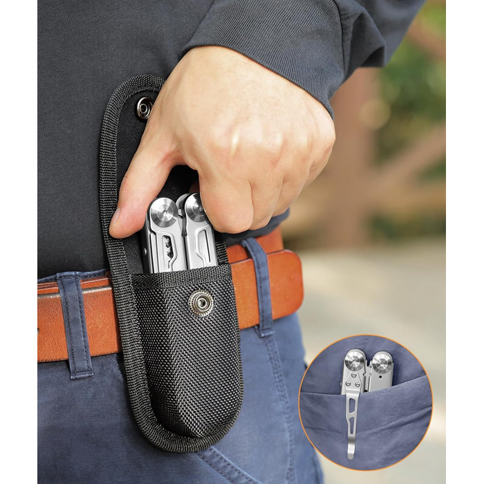 Мультитул Rolgno, подарунки для чоловіків, складний мультитул з нержавіючої сталі 14 в 1 з плоскогубцями, ножем, пилкою, викруткою