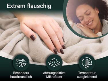Плюшева ковдра ZOLLNER 150x200 см - суперм&39яка та тепла ковдра для дивана - можна прати при температурі до 95C - дихаюча мікрофібра бежевого кольору - якість готельної білизни - сертифікована Oeko Tex 150 x 200 см Бежевий
