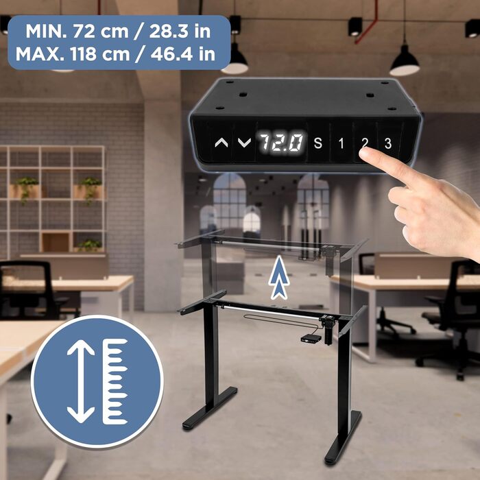 Стіл з регульованою висотою, комп&39ютерний стіл для офісу та ігор, електричний стіл з USB-портом, стіл для роботи сидячи та стоячи 160 x 60 см, регульована висота від 72 до 118 см, 160 WK