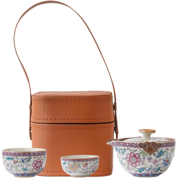 Мільагето Китайський дорожній чайний набір з чайними пакетиками, аксесуари для заварювання чаю, набір для чаювання, чайник Гунфу для подорожей, офісу, дому.