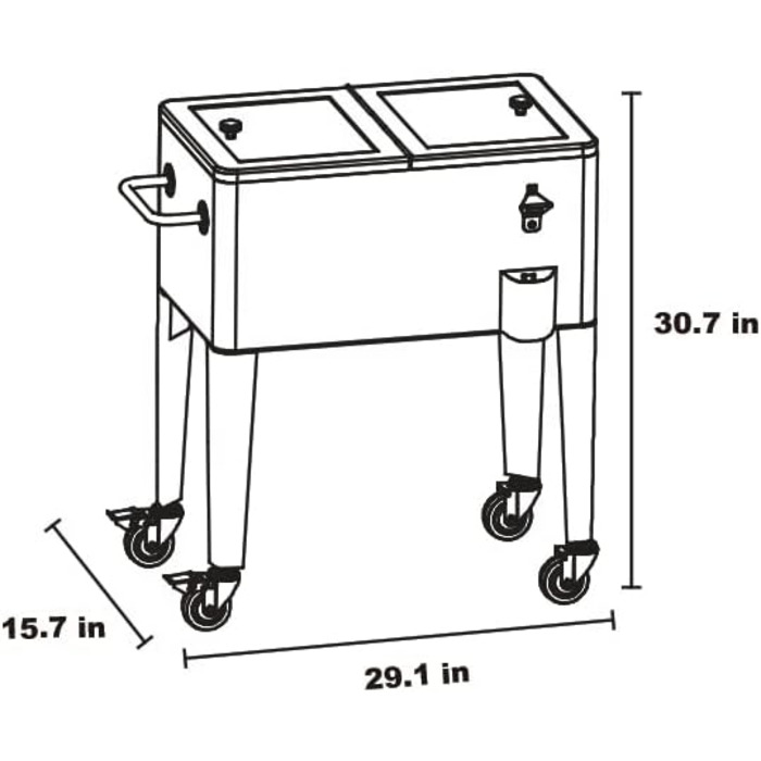 Зелений кулер на роликах, 98401 60 QT Sprite