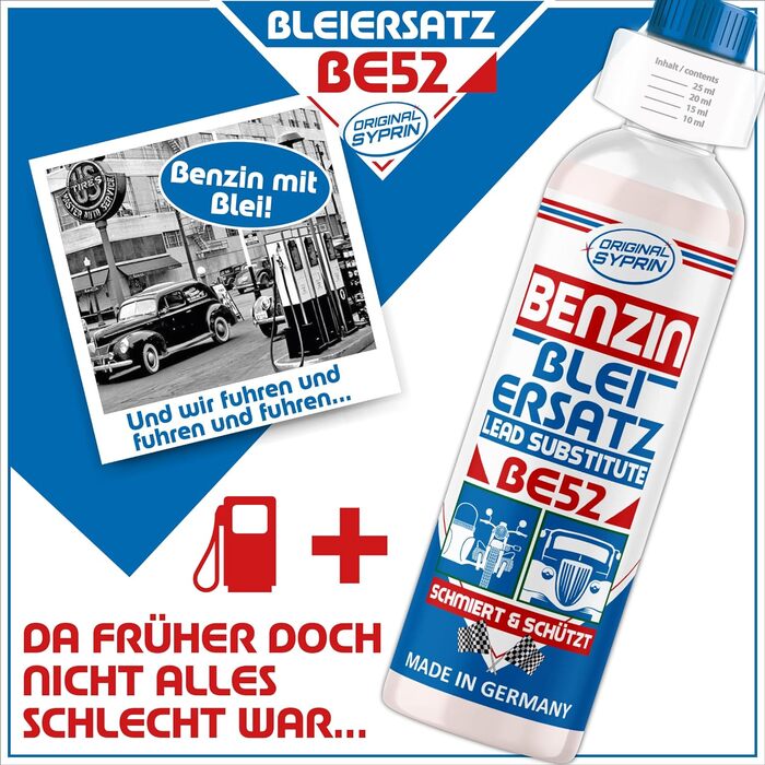 Оригінальний замінник свинцю, добавка до свинцю, 11000 Свинцева присадка, догляд за старими бензиновими автомобілями, класичними автомобілями та мотоциклами як профілактика 250 мл замінник свинцю 250 мл