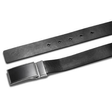 Ремінь чоловічий шкіряний Semi Line Black/Blue (P8234-0 S)