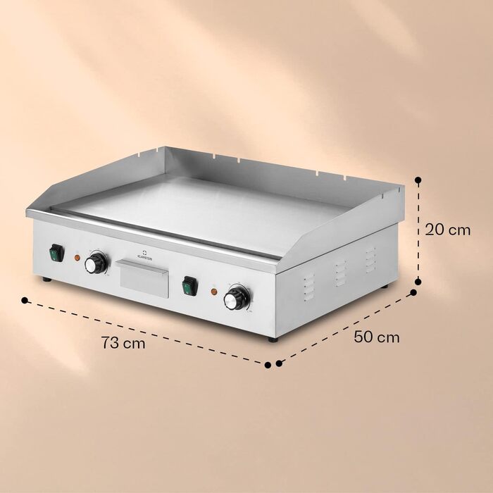Електричний гриль Klarstein, Настільний гриль з LED дисплеєм, Електричний гриль для балкона та приміщення, Електричний гриль з нержавіючої сталі, Пластина для гриля зі знімною антипригарною пластиною та захистом від бризок, Гриль електричний 200 Вт, срібл