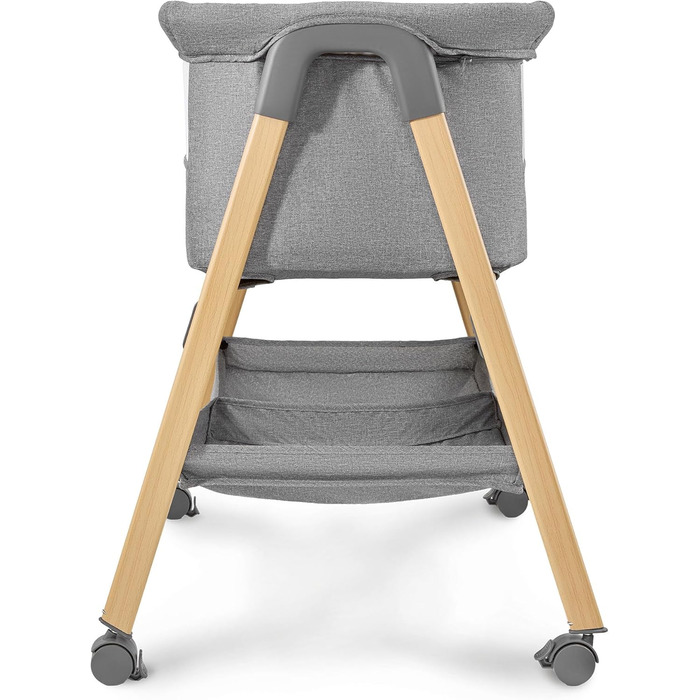 Дитяче ліжечко Moby-System Mili Дорожнє ліжечко 06 місяців, Складане з матрацом, Сітчасті боковини, Місце для зберігання, Колеса з гальмом, Легке та стійке, Сірого кольору, Для новонароджених, Приліжкове ліжечко без свердління, Макс. 9 кг.