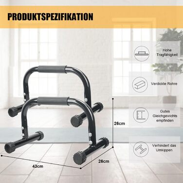 Турніри для стійки на руках, Великий турнік для віджимань та віджимань, Нековзні ручки для віджимань, Обладнання для калістеніки для використання в приміщенні та на вулиці, Підходить для домашнього фітнесу та віджимань, Чорний