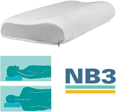 Подушка Dormabell - подушка для підтримки шиї, бавовна - шийний відділ NB3 - 65/32/10 см Nb 3