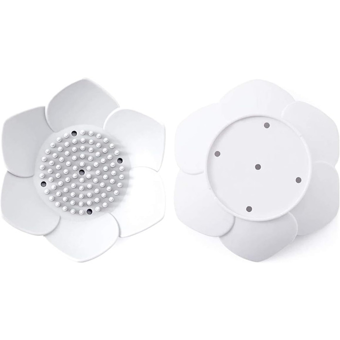 Японська квіткова мильниця з силікону - упаковка з 2 мильниць (біла та сіра) Білий, сірий