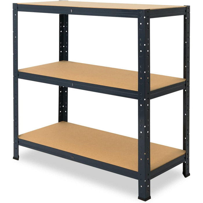 Надміцний домашній стелаж, антрацитовий/металевий стелаж з 3 полицями/металевий стелаж для підвалу, гаражний стелаж, стелаж для майстерні або стелаж для зберігання/змішаний металевий стелаж з вантажопідйомністю 175 кг В 100см / Ш 60см / Г 45см, 100x60x45