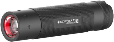 Тактичний світлодіодний ліхтар Ledlenser T, 240 люмен, радіус дії 180 м, міцний металевий корпус, живлення від батарейок 3xAAA, вкл., полювання, риболовля, відкритий, чорний