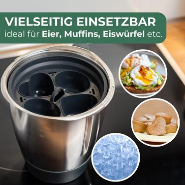 Аксесуари Thermomix для TM5, TM6 і TM31 - також підходять для Monsieur Cuisine Connect & Smart - Яйцеварка Thermomix - до 4 яєць пашот, кекси та багато іншого