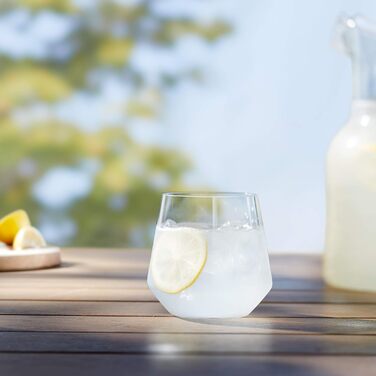 Келих для вина Storeo Basics Tritan, без вмісту BPA, пластик, без ніжки, 370 мл, прозорий, 14 унцій, 4 шт. и, Прозорі келихи для в