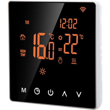 Цифрові програмовані термостати, кімнатний термостат, ME81H AC 230V WIFI Smart Thermostat, 16A, помаранчева задня біла преса РК-дисплей Інтелектуальний термостат Термостат теплої підлоги для термостата