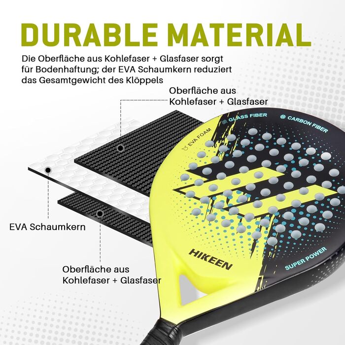 Ракетка для паделя BOIOSTEADY для дорослих, 2 шт. з вуглецевого скловолокна для підлітків, початківців та досвідчених гравців