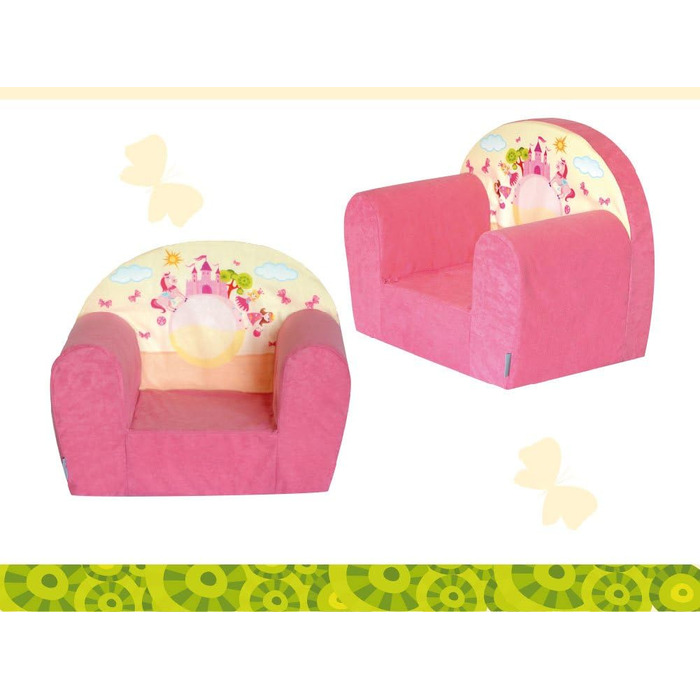 Дитяче крісло від 1 року - Дитячий стілець - Крісло з пінопласту - Дитяча мрія - Багато дизайнів Рожевий замок