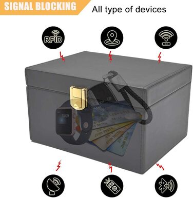 Коробка для захисту автомобіля без ключа від ключа, протиугінна коробка Фарадея для ключів від ключа від автомобіля, чохол для блокування сигналу RFID для ключів від автомобіля 2 пакети сумки Фарадея, сумка для блокувальника сигналу, сумка для ключів RFID