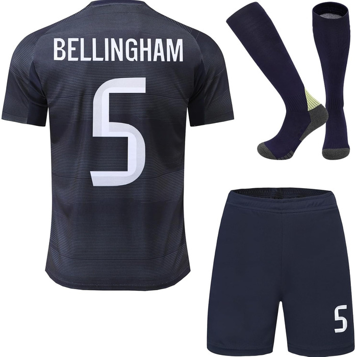 Беллінгем 2025/2026 Дитяча футболка, шорти та шкарпетки, дитячо-юнацька, розмір 30 (12-13 років), виїзна форма, 5