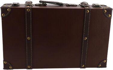 Вінтажна шкіряна дерев&39яна валіза, 34 x 20,5 x 8 см, декоративний футляр для зберігання речей для дому, фотореквізит, коричневий