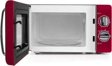 Мікрохвильова піч ємністю 20 літрів, 6 рівнів потужності, таймер до 30 хвилин, вінтажний дизайн, 700 Вт, сталь, червоний, 2020 -