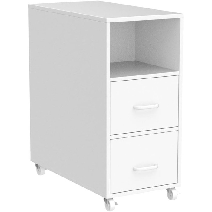 Контейнер на колесах HOCSOK, шафа для документів з шухлядою та відділеннями, офісна шафа, шафа для зберігання речей, журнальний столик для вітальні, спальні та офісу, білий