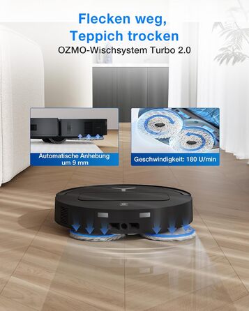 Робот-пилосос ECOVACS DEEBOT T50 Omni Gen3, 25 000 Па, чорний