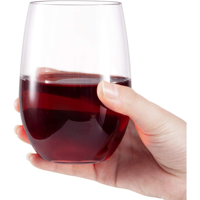 Склянки для гарячої води склянки для пиття склянки для соку 470 мл Tritan-BPA-Free безстеблові пластикові келихи для вина набір з