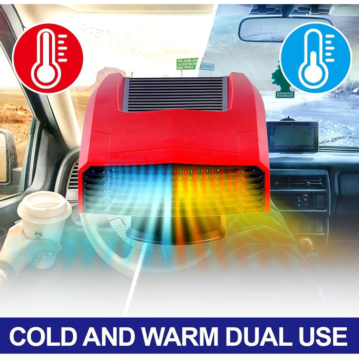 Акумуляторний обігрівач Fockety, портативний, тихий обігрівач для невеликих приміщень зі світлом, USB-портом та термостатом, акумуляторний розморожувач вікон автомобіля для автомобілів, офісу