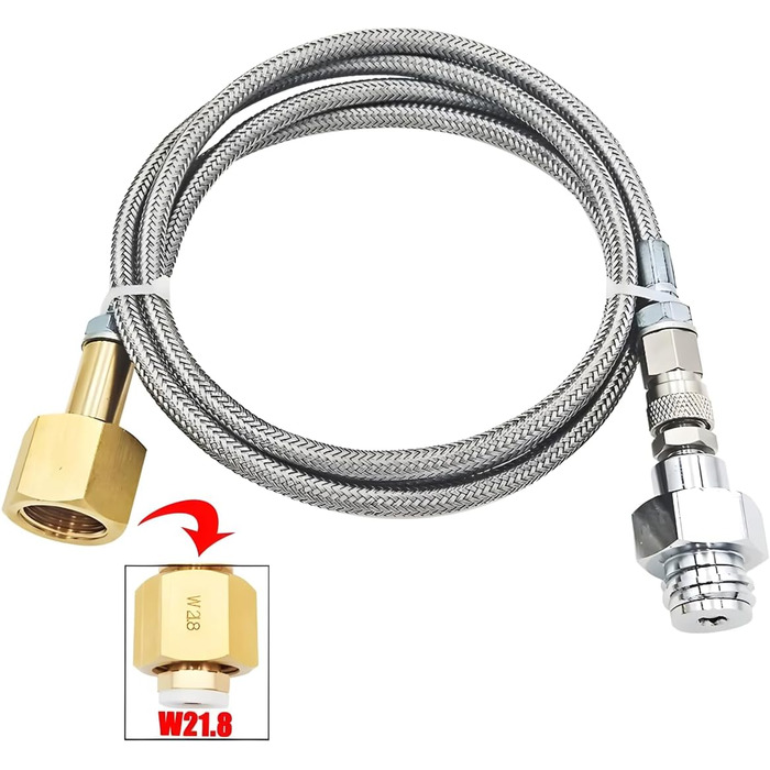 Адаптер шланг високого тиску 150 см для більших балонів CO2 підходить для виробника газованої води Grohe Blue Home для перенесення шланга CO2