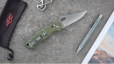 Складаний кишеньковий ніж Ganzo G729-GR, лезо з нержавіючої сталі 440C, ергономічна рукоятка G10 з кліпсою, полювання, риболовля,